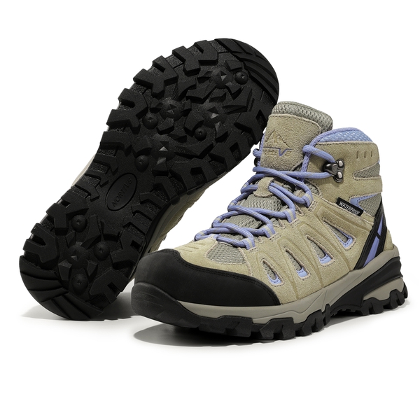 Women's Lightweight Waterproof Hiking Boots - BEIGE/PURPLE - 3